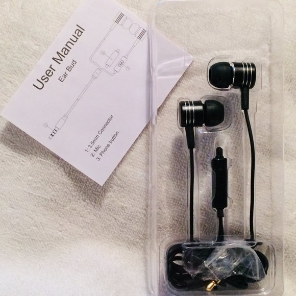 Metallic Earbuds earphones with inline Microphone - Picture 3 of 6